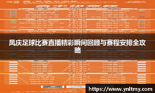 凤庆足球比赛直播精彩瞬间回顾与赛程安排全攻略